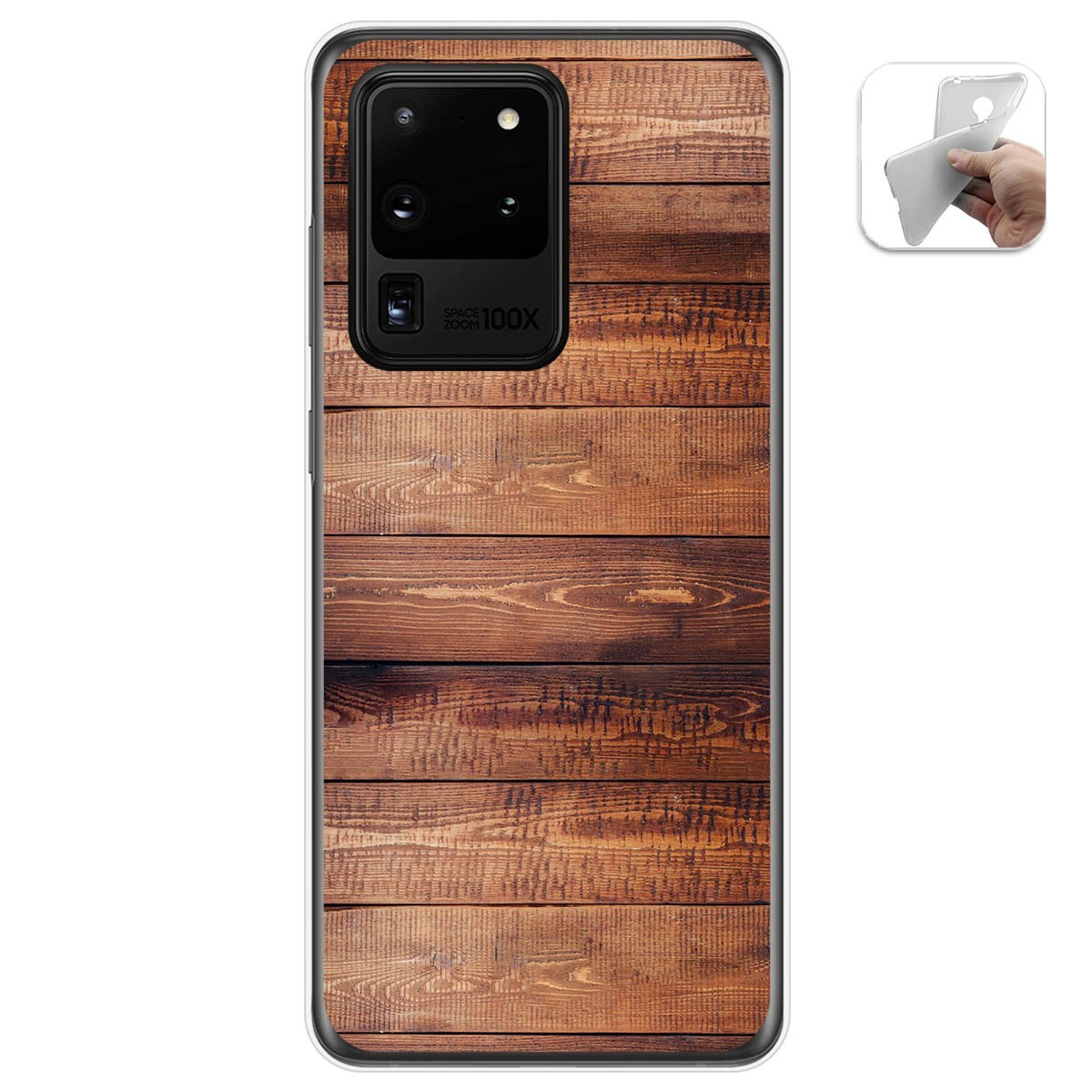 Funda Gel Tpu para Samsung Galaxy S20 Ultra diseño Madera 02 Dibujos