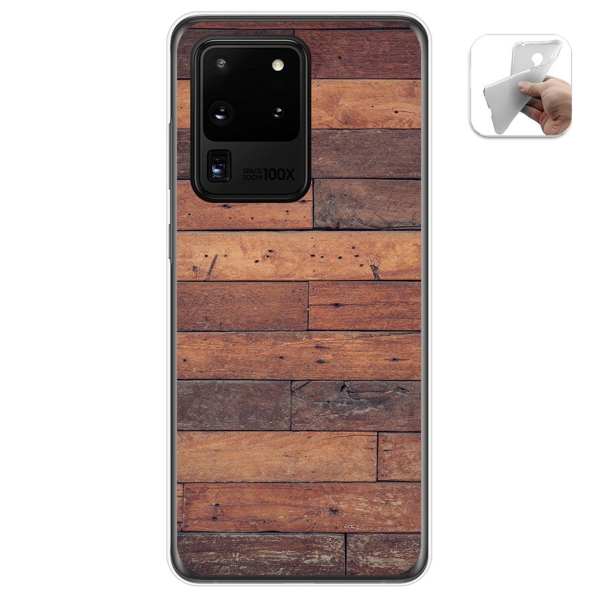 Funda Gel Tpu para Samsung Galaxy S20 Ultra diseño Madera 03 Dibujos