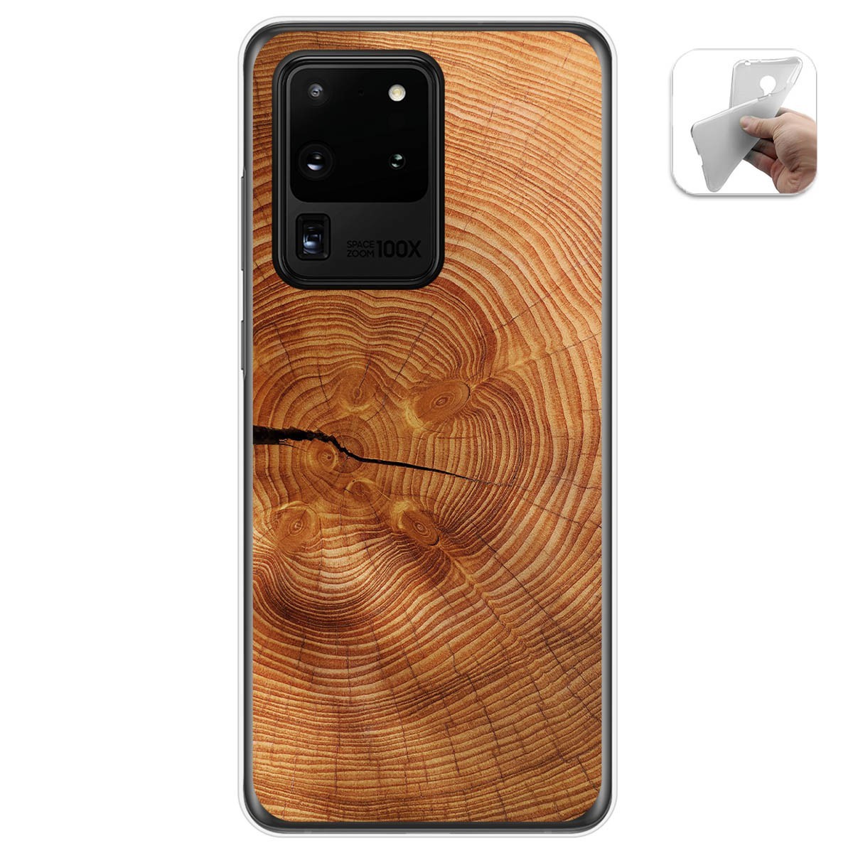 Funda Gel Tpu para Samsung Galaxy S20 Ultra diseño Madera 04 Dibujos