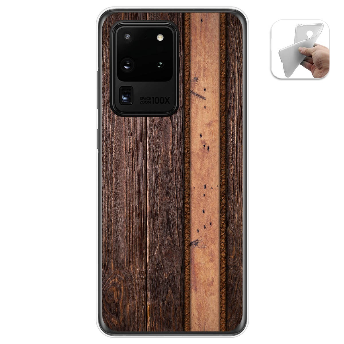Funda Gel Tpu para Samsung Galaxy S20 Ultra diseño Madera 05 Dibujos