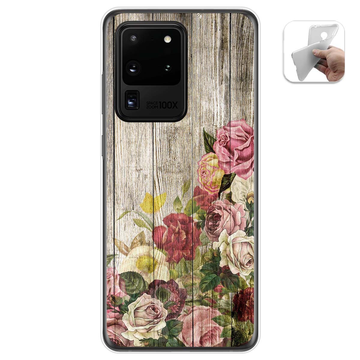 Funda Gel Tpu para Samsung Galaxy S20 Ultra diseño Madera 08 Dibujos
