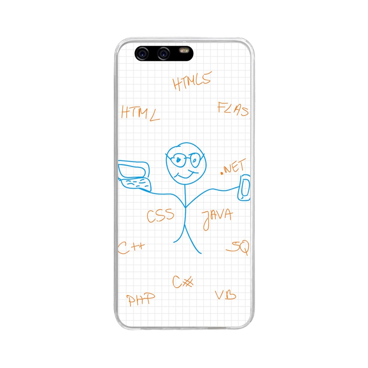 Funda Gel Tpu para Huawei P10 Plus Diseño Informatico Dibujos