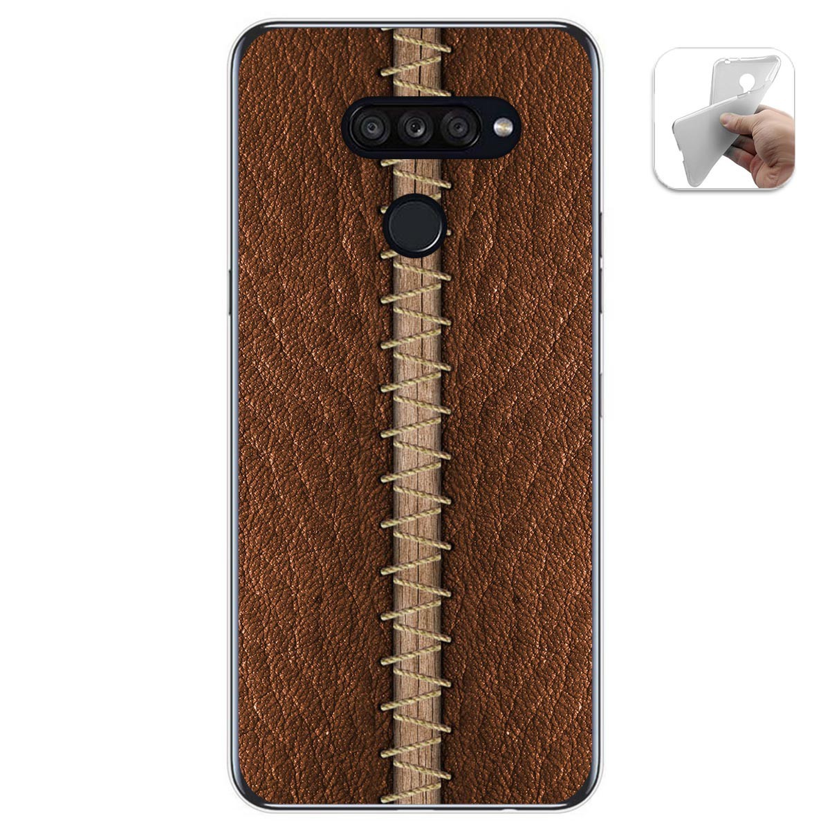 Funda Gel Tpu para Lg K50S diseño Cuero 01 Dibujos