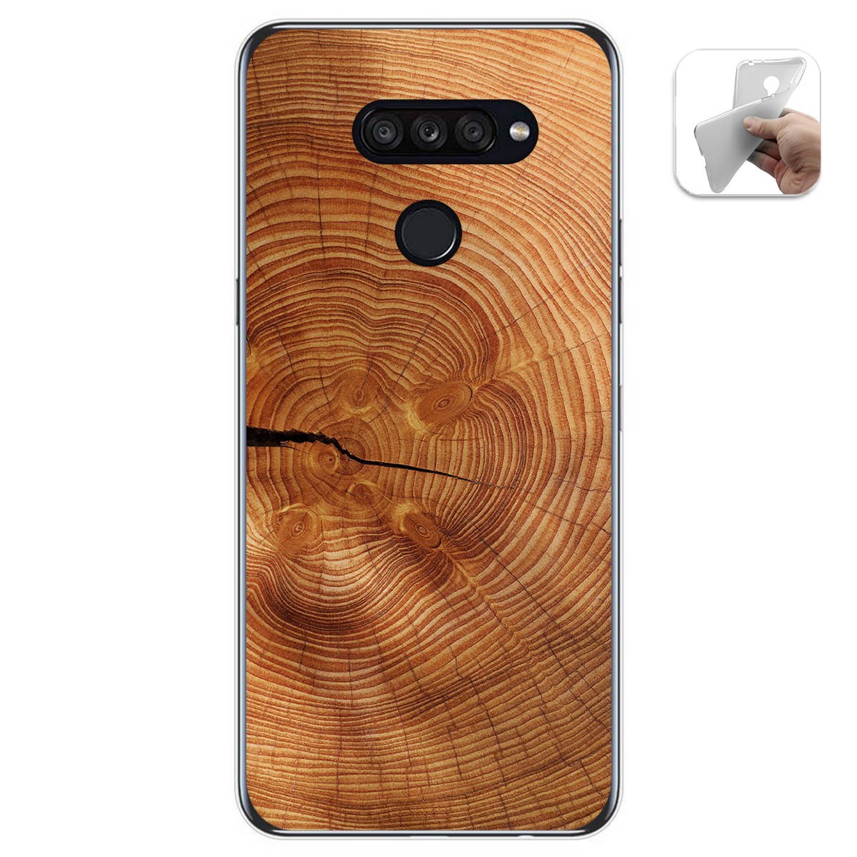 Funda Gel Tpu para Lg K50S diseño Madera 04 Dibujos