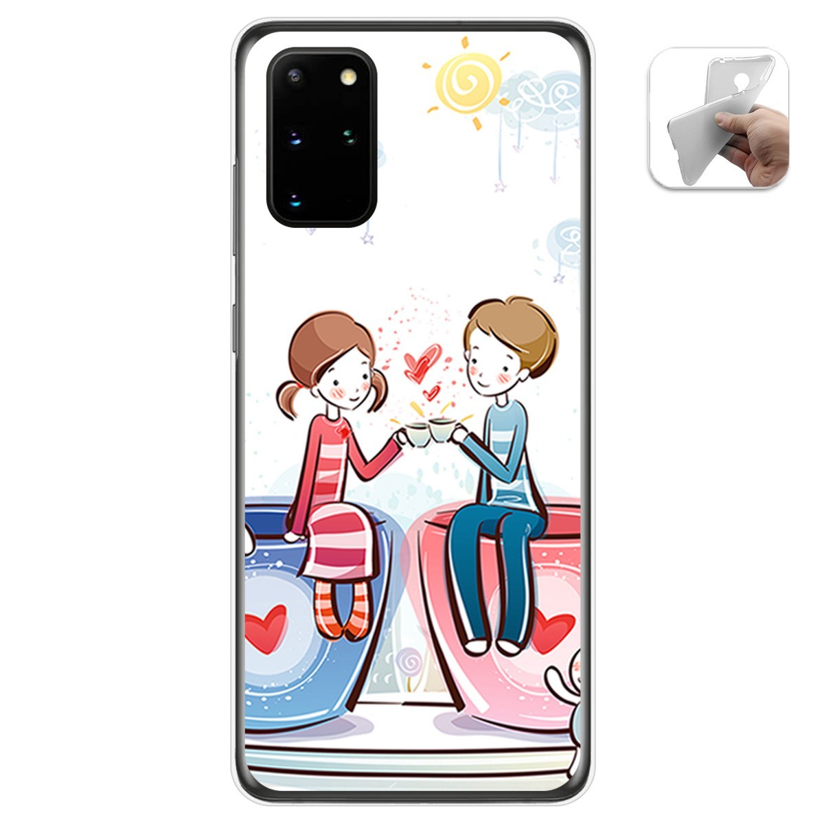 Funda Gel Tpu para Samsung Galaxy S20+ Plus diseño Café Dibujos
