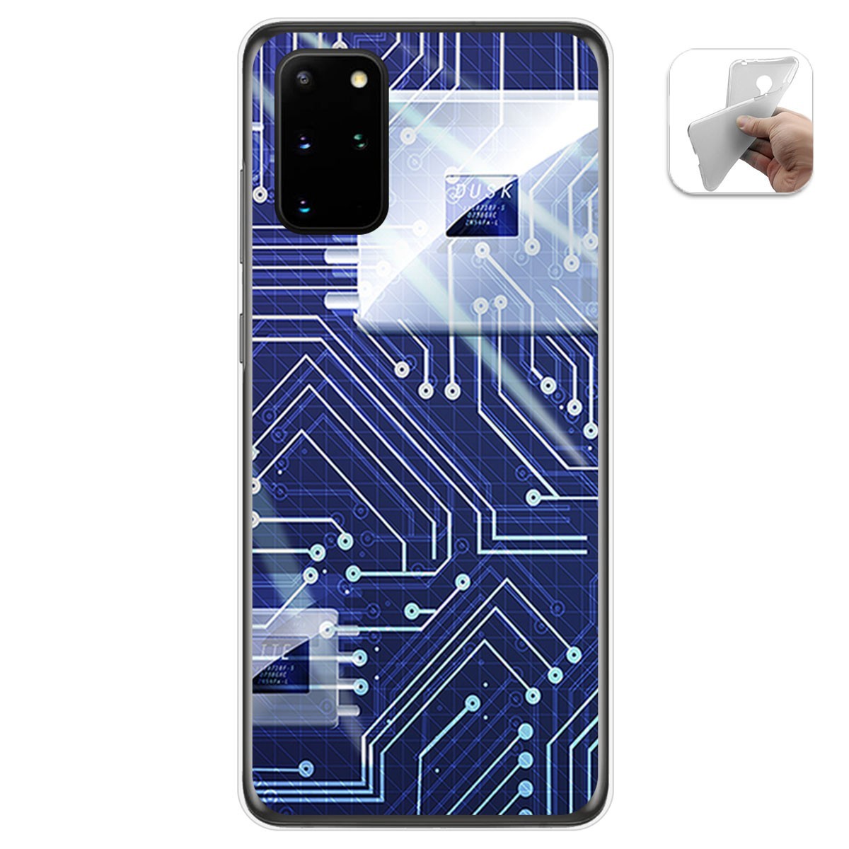 Funda Gel Tpu para Samsung Galaxy S20+ Plus diseño Circuito Dibujos