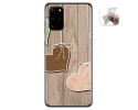 Funda Gel Tpu para Samsung Galaxy S20+ Plus diseño Corazones Madera Dibujos