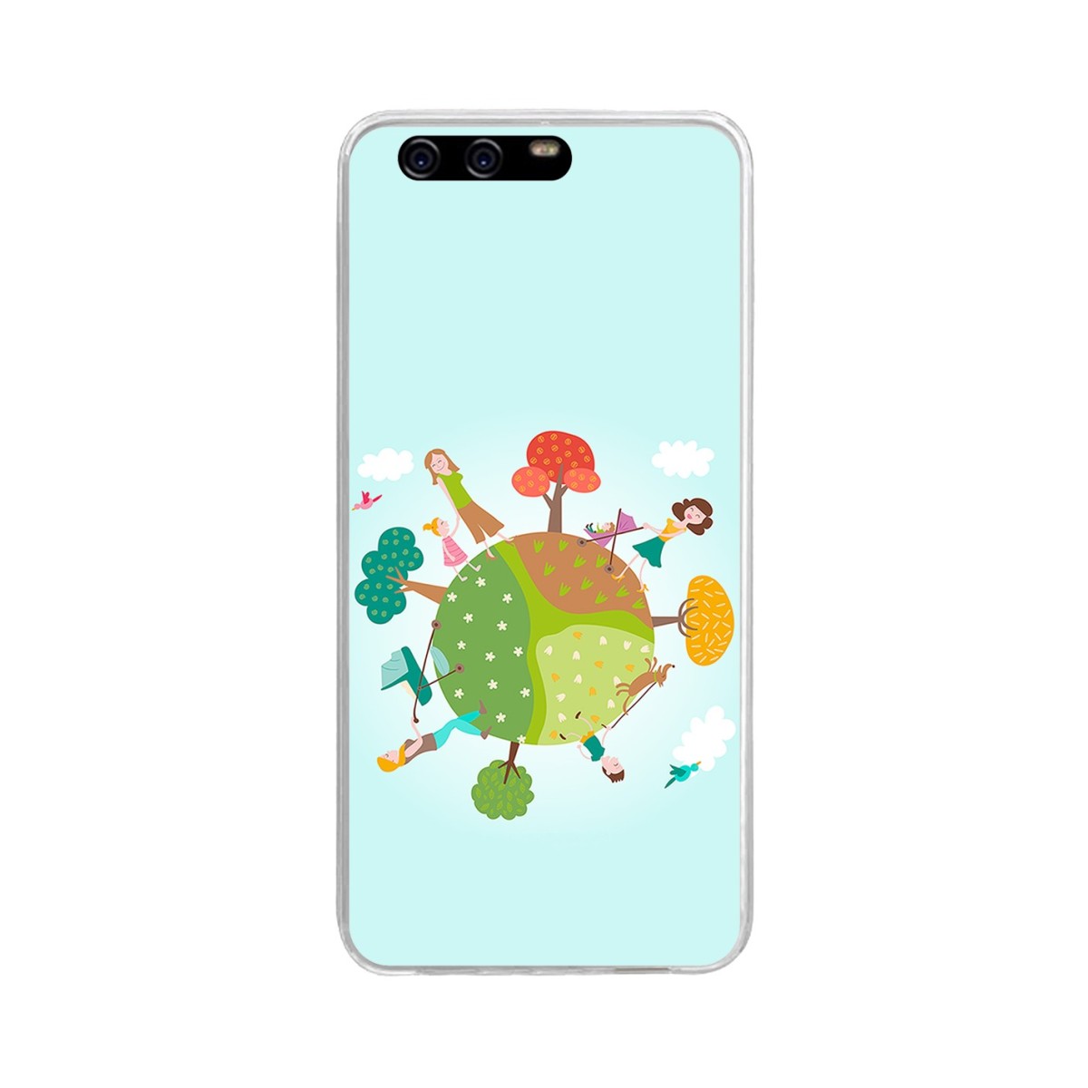 Funda Gel Tpu para Huawei P10 Plus Diseño Familia Dibujos
