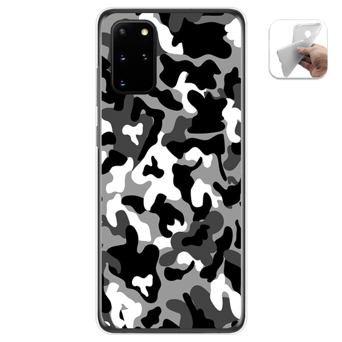 Funda Gel Tpu para Samsung Galaxy S20+ Plus diseño Snow Camuflaje Dibujos