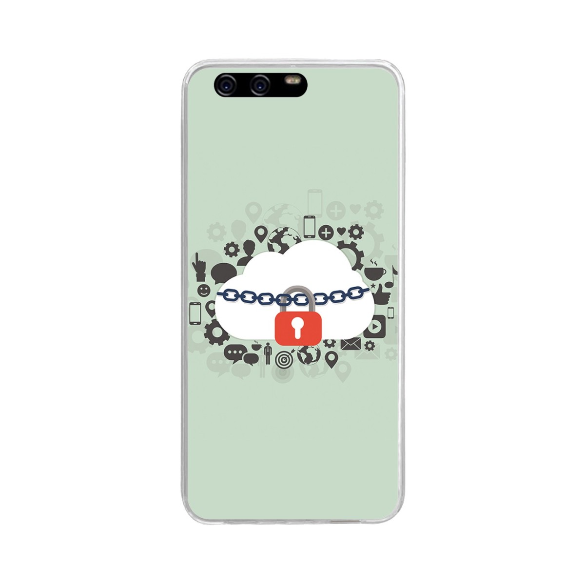 Funda Gel Tpu para Huawei P10 Plus Diseño Nube Dibujos