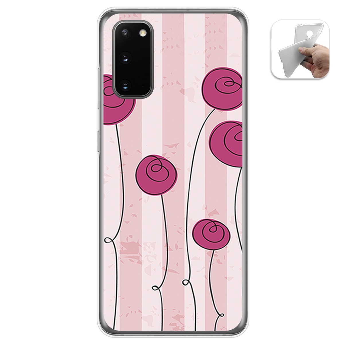 Funda Gel Tpu para Samsung Galaxy S20 diseño Flores Vintage Dibujos