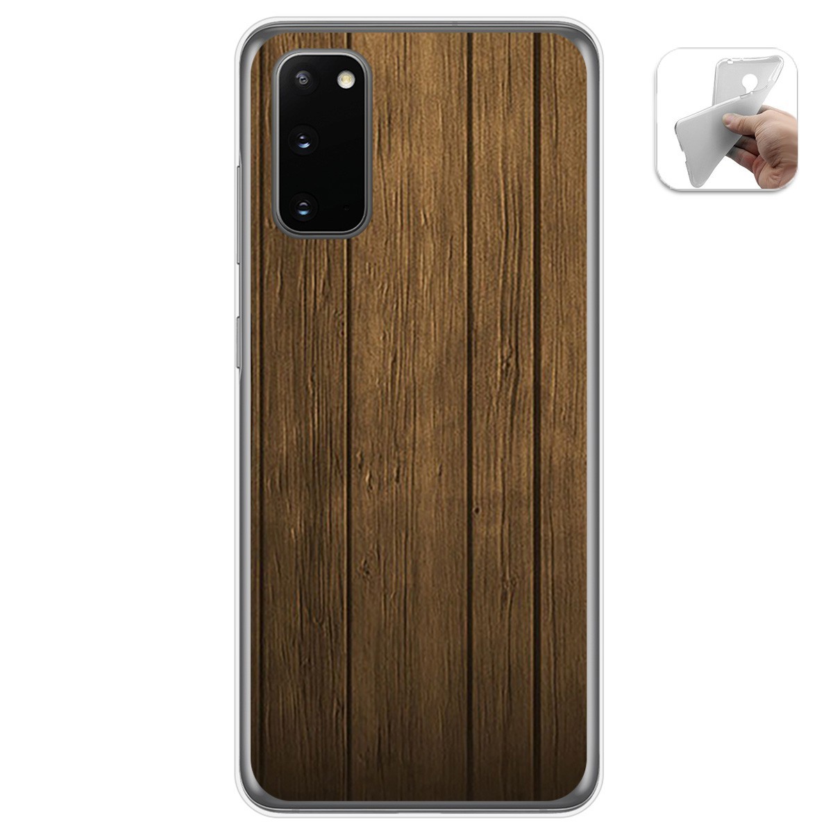 Funda Gel Tpu para Samsung Galaxy S20 diseño Madera Dibujos