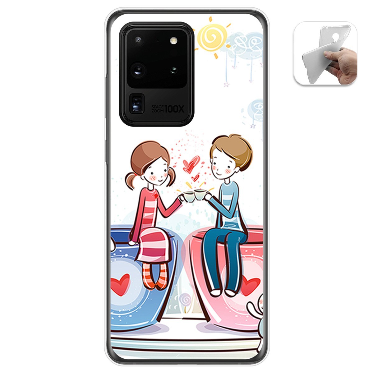 Funda Gel Tpu para Samsung Galaxy S20 Ultra diseño Café Dibujos