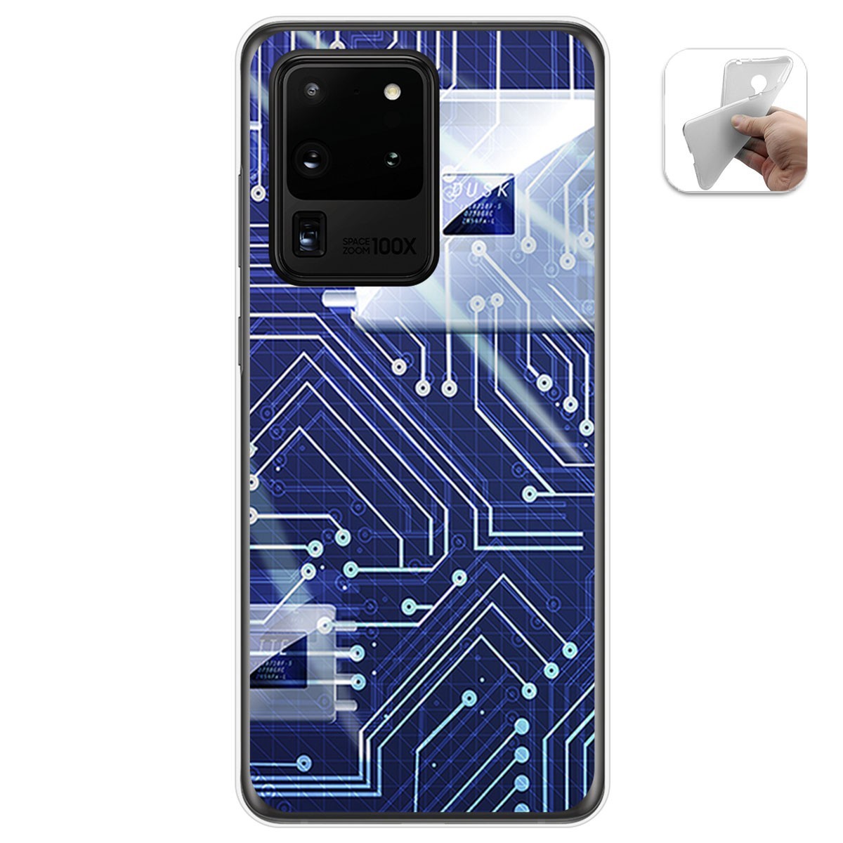 Funda Gel Tpu para Samsung Galaxy S20 Ultra diseño Circuito Dibujos