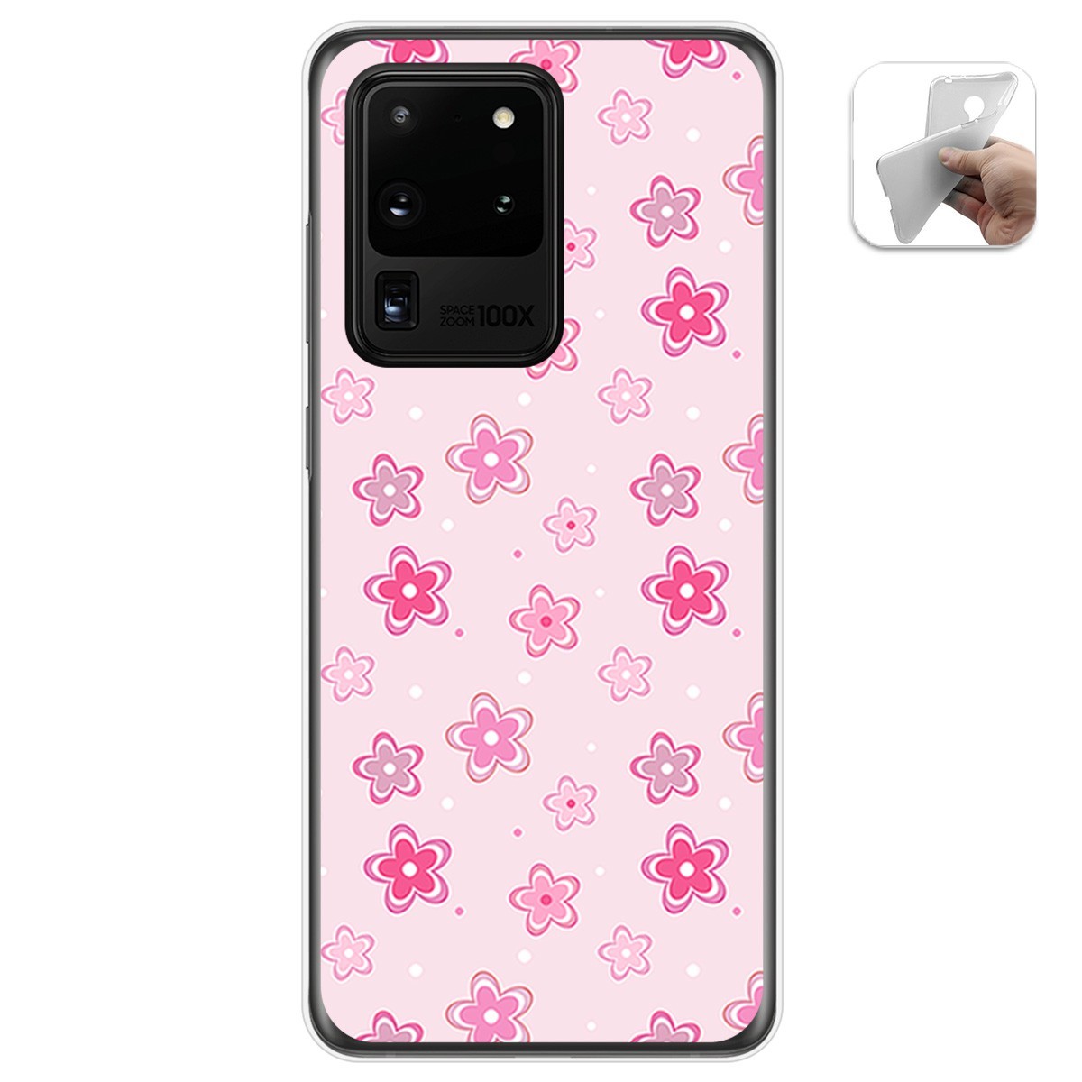 Funda Gel Tpu para Samsung Galaxy S20 Ultra diseño Flores Dibujos