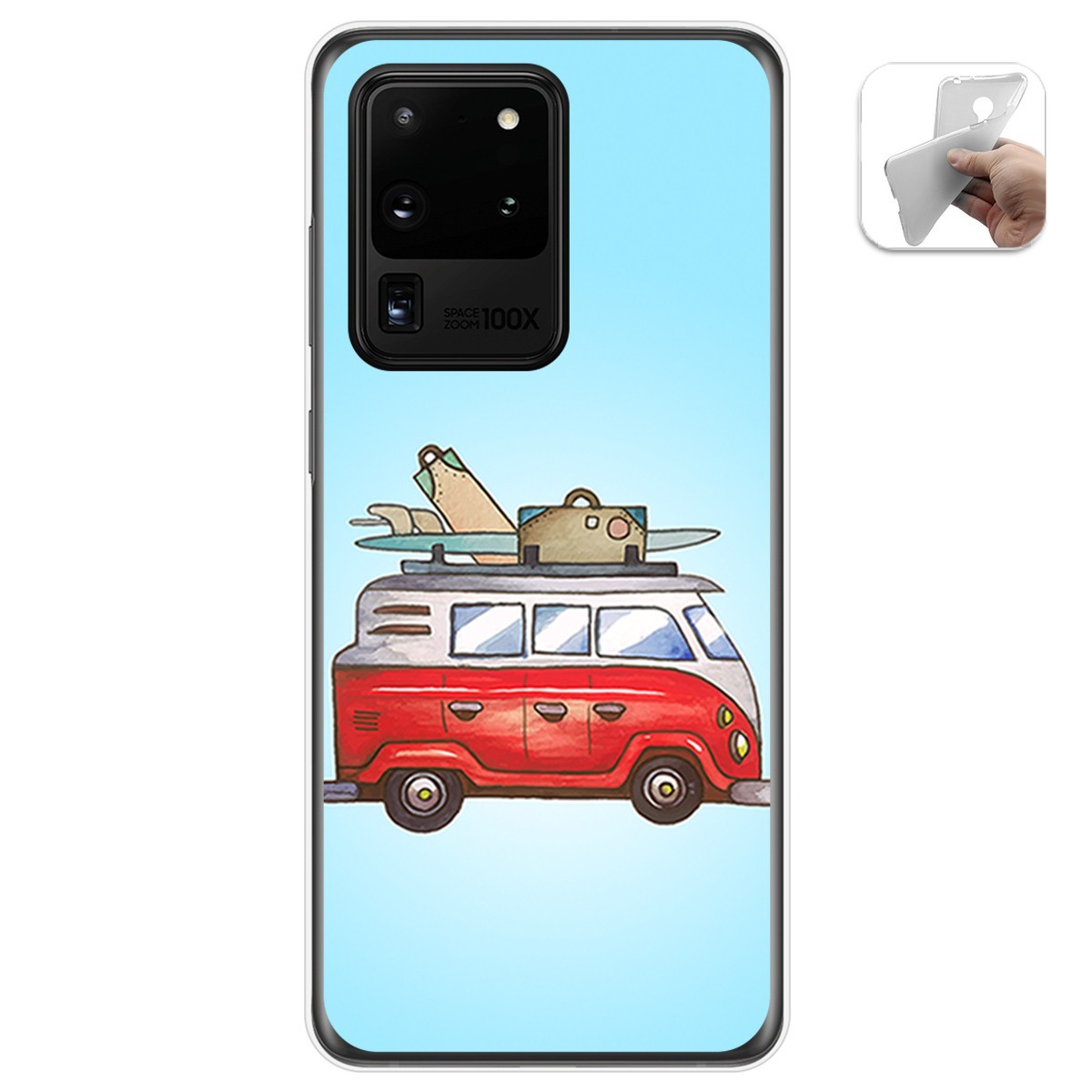 Funda Gel Tpu para Samsung Galaxy S20 Ultra diseño Furgoneta Dibujos