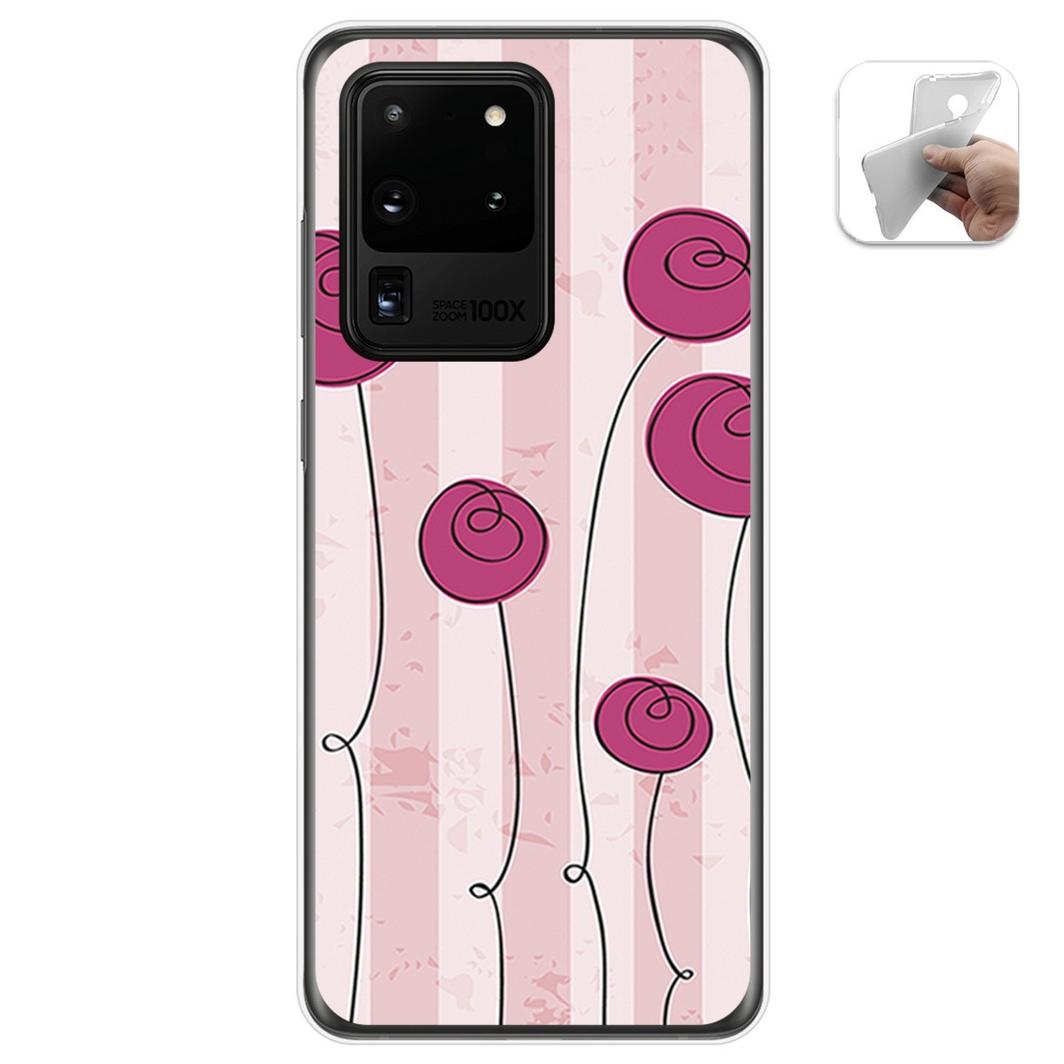Funda Gel Tpu para Samsung Galaxy S20 Ultra diseño Flores Vintage Dibujos