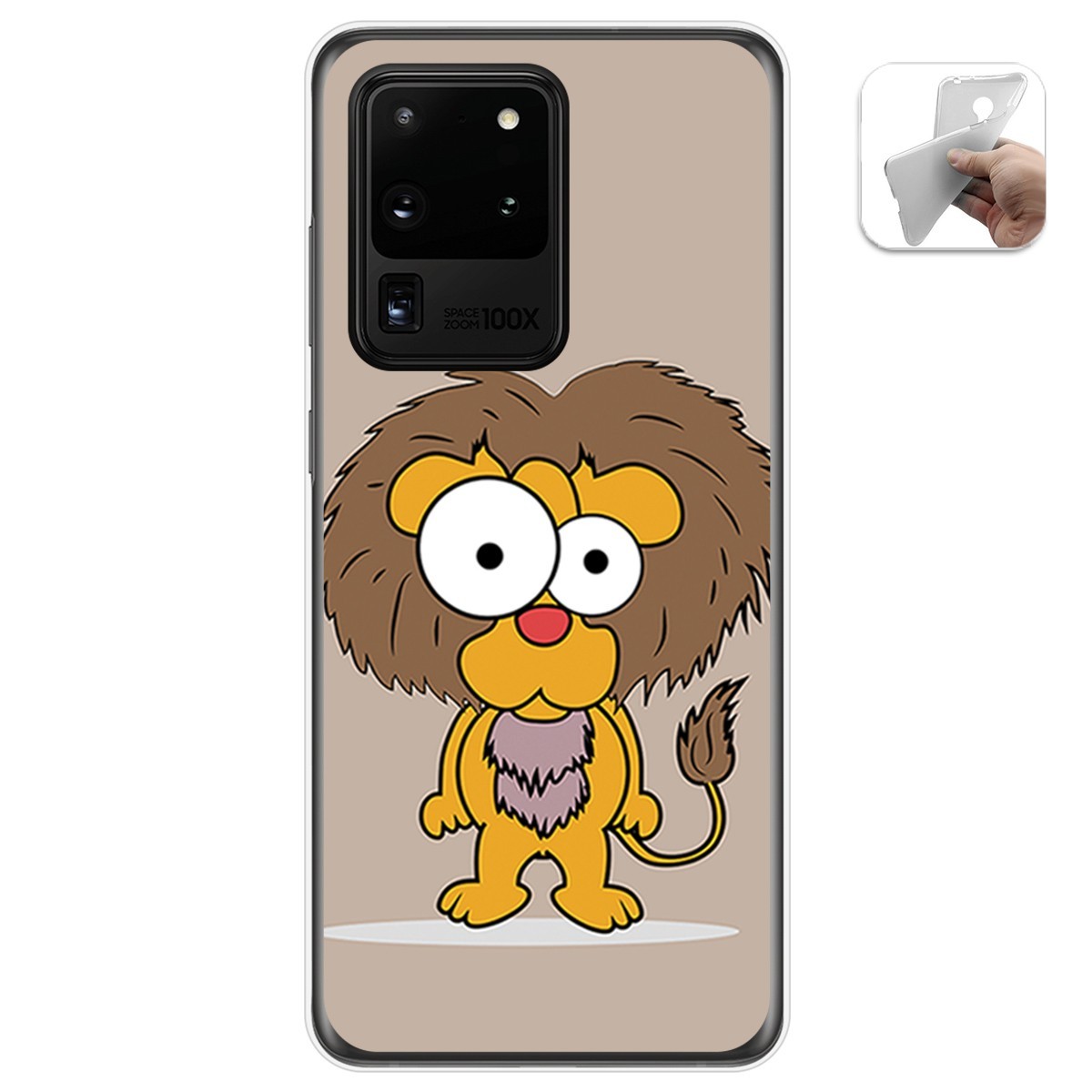 Funda Gel Tpu para Samsung Galaxy S20 Ultra diseño Leon Dibujos