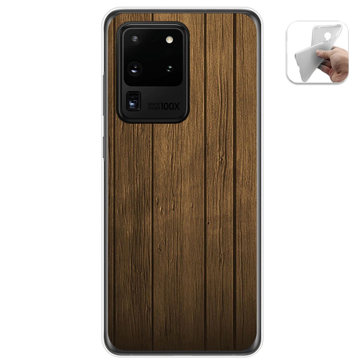 Funda Gel Tpu para Samsung Galaxy S20 Ultra diseño Madera Dibujos