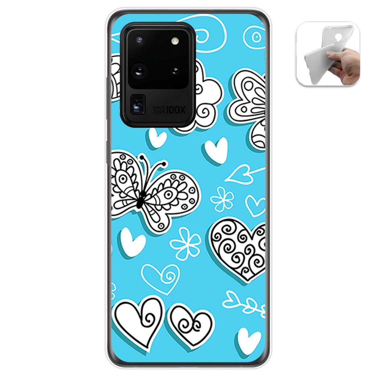 Funda Gel Tpu para Samsung Galaxy S20 Ultra diseño Mariposas Dibujos