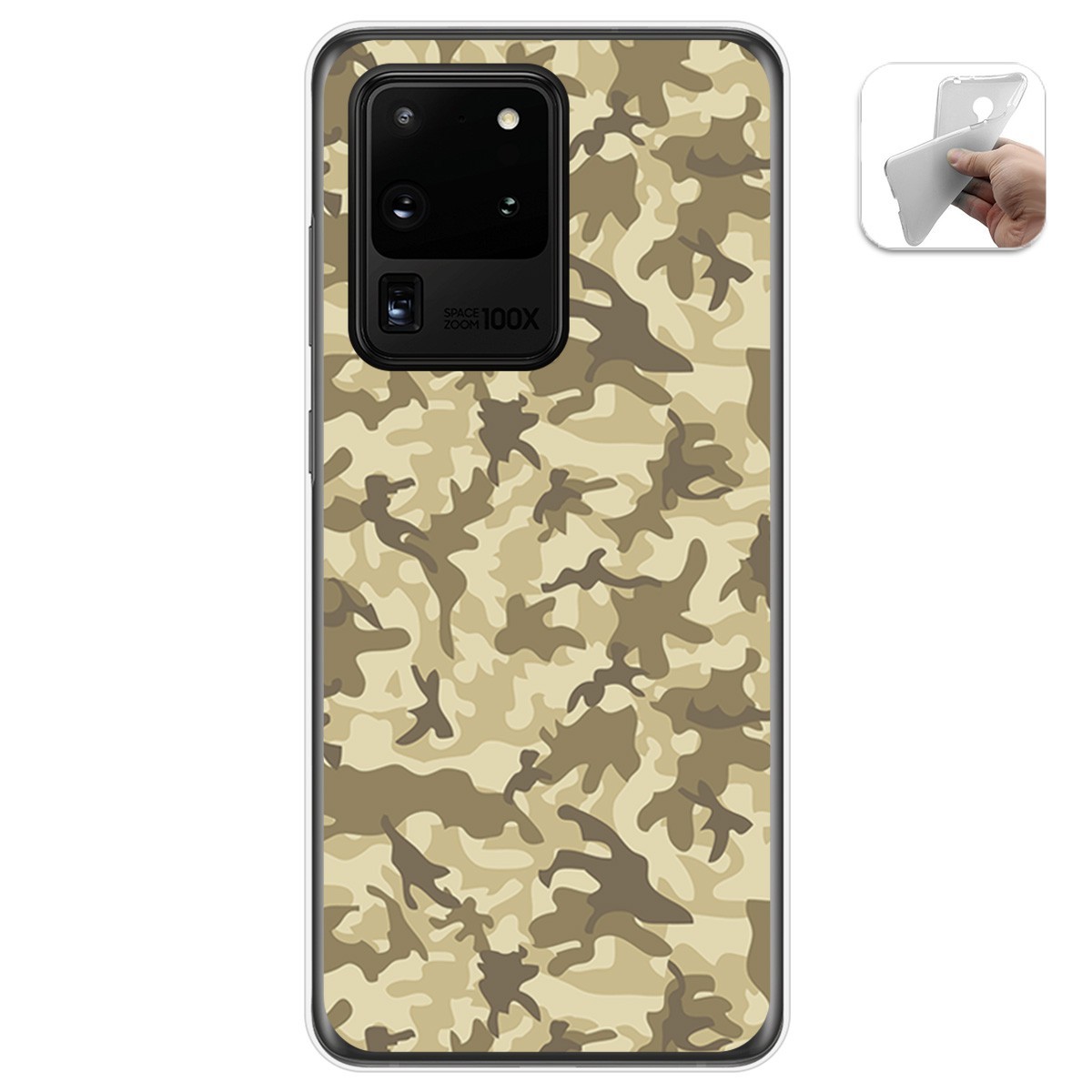 Funda Gel Tpu para Samsung Galaxy S20 Ultra diseño Sand Camuflaje Dibujos