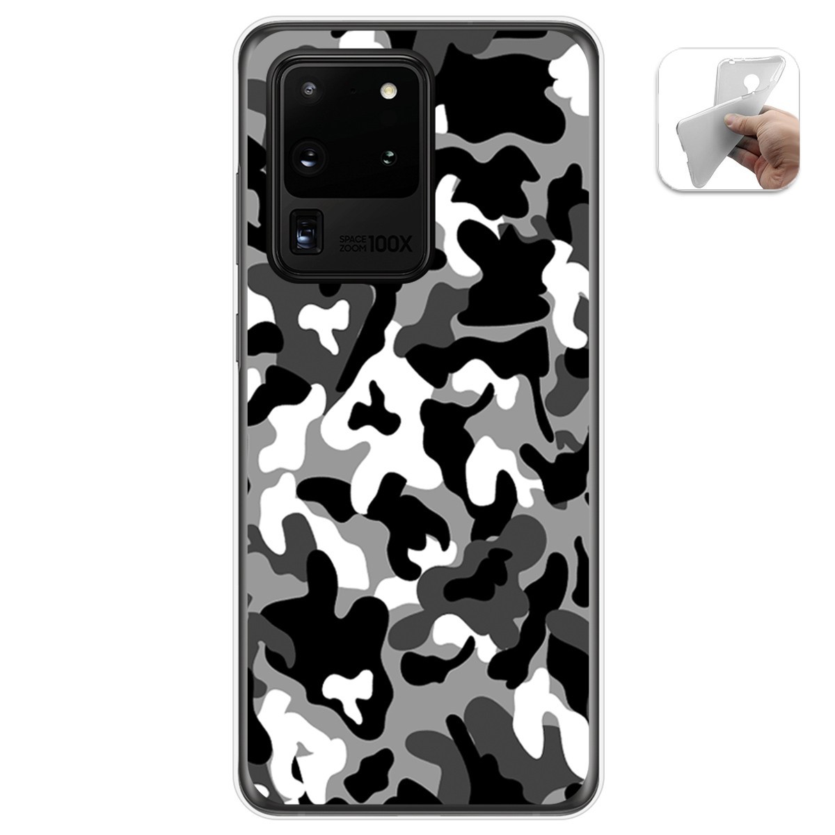 Funda Gel Tpu para Samsung Galaxy S20 Ultra diseño Snow Camuflaje Dibujos