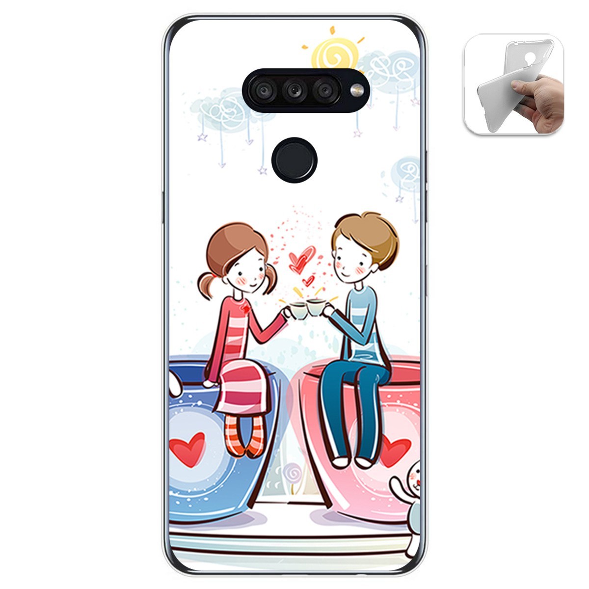 Funda Gel Tpu para Lg K50S diseño Café Dibujos
