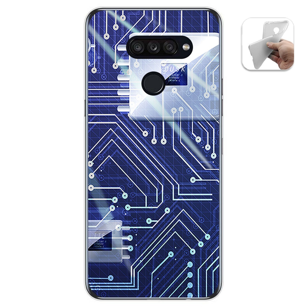 Funda Gel Tpu para Lg K50S diseño Circuito Dibujos