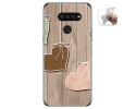Funda Gel Tpu para Lg K50S diseño Corazones Madera Dibujos