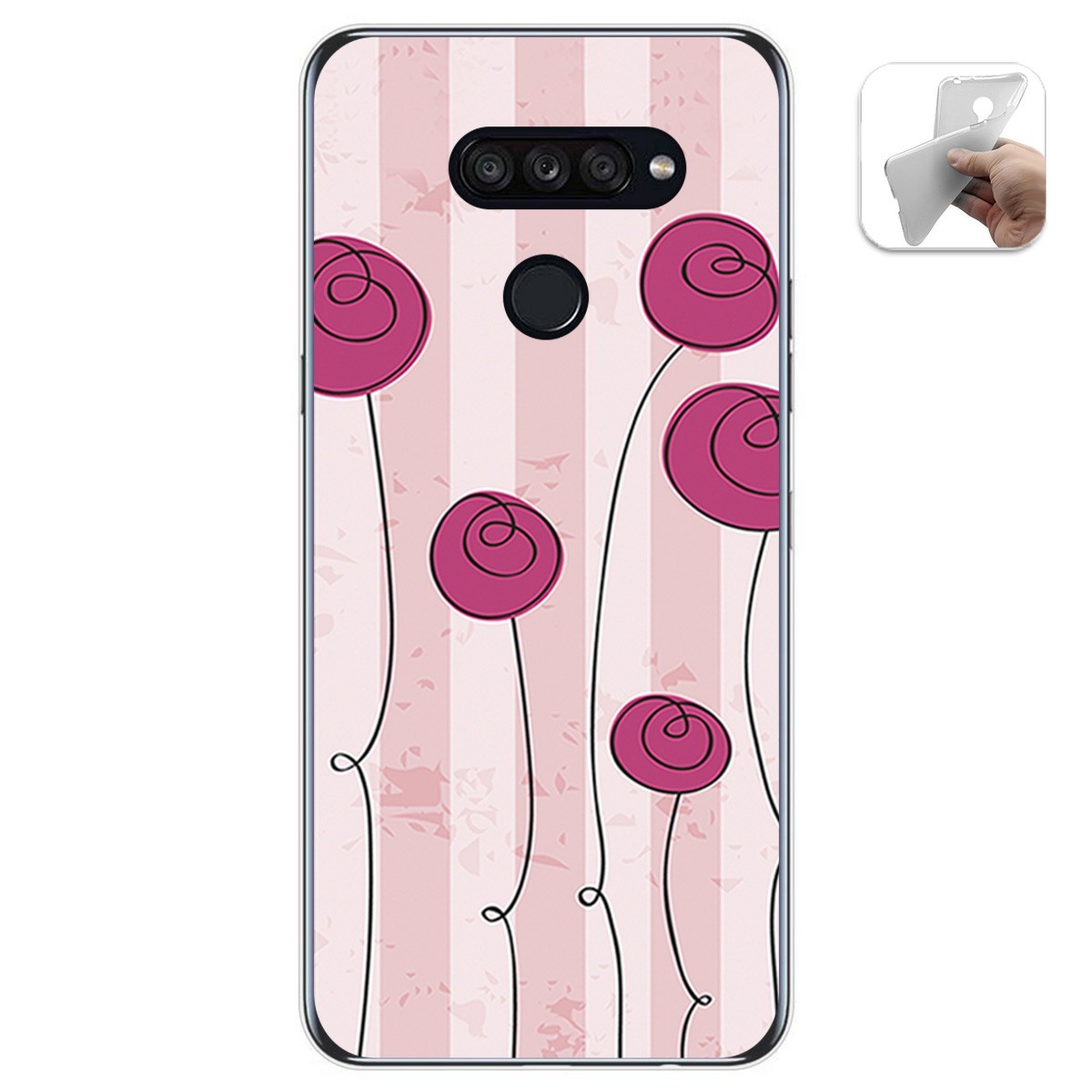 Funda Gel Tpu para Lg K50S diseño Flores Vintage Dibujos