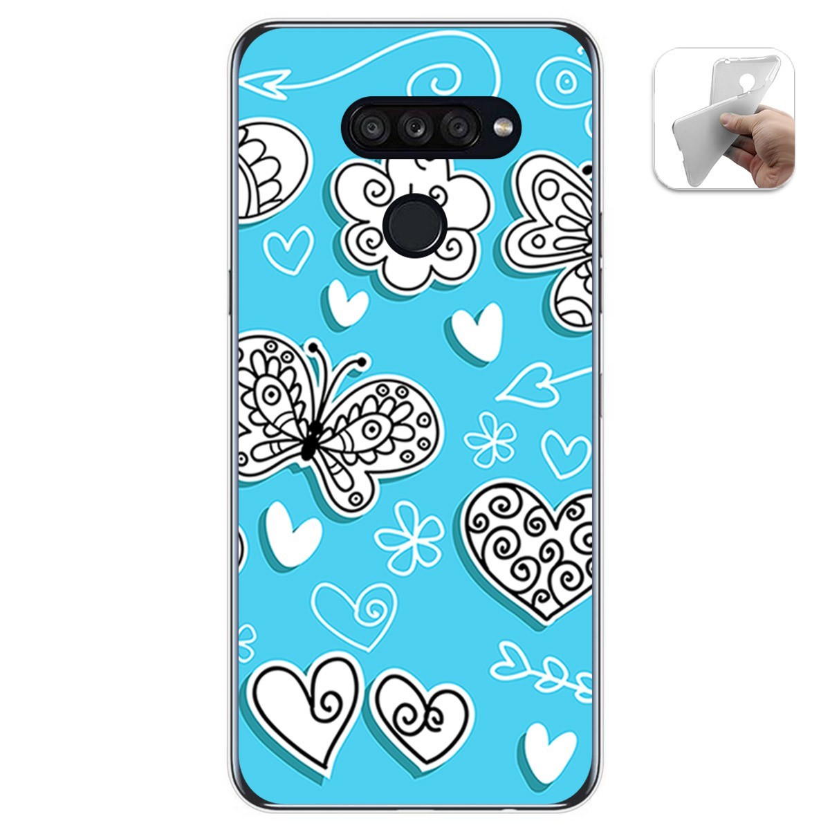 Funda Gel Tpu para Lg K50S diseño Mariposas Dibujos