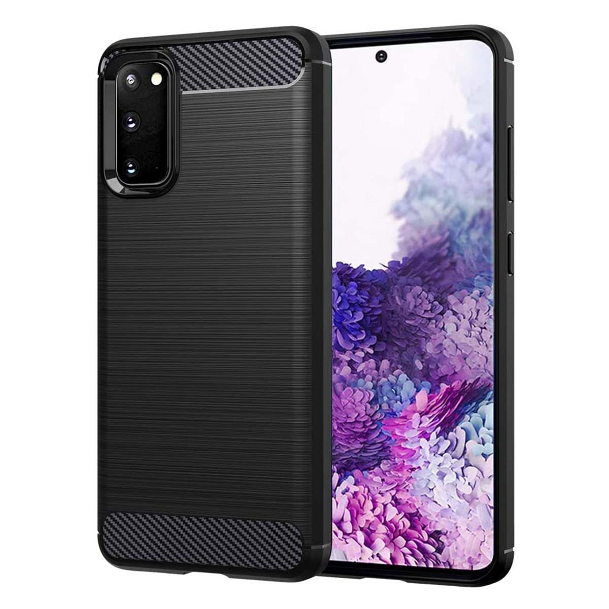 Funda Gel Tpu Tipo Carbon Negra para Samsung Galaxy S20 Ultra