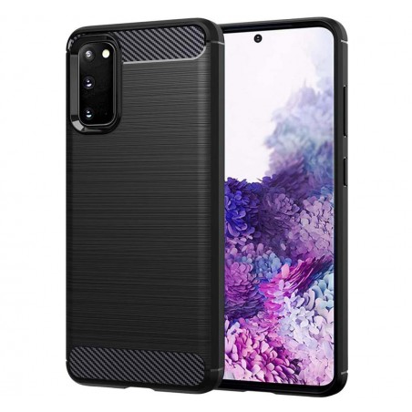 Funda Gel Tpu Tipo Carbon Negra para Samsung Galaxy S20 Ultra