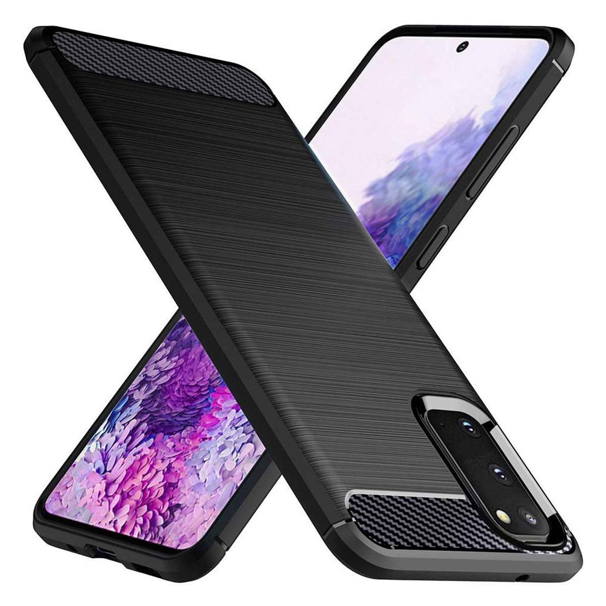Funda Gel Tpu Tipo Carbon Negra para Samsung Galaxy S20 Ultra