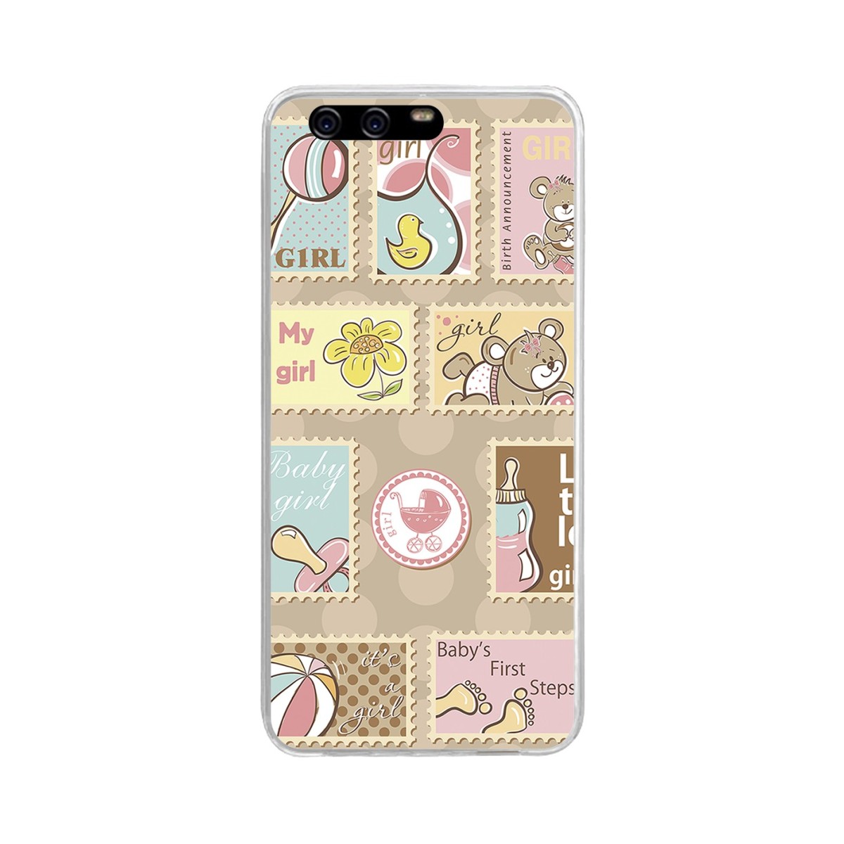 Funda Gel Tpu para Huawei P10 Plus Diseño Sellos Dibujos