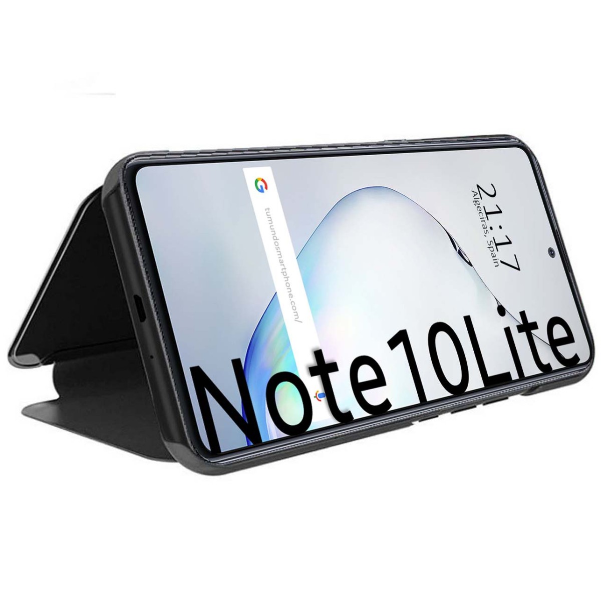Funda Flip Cover Clear View para Samsung Galaxy Note 10 Lite color Negra