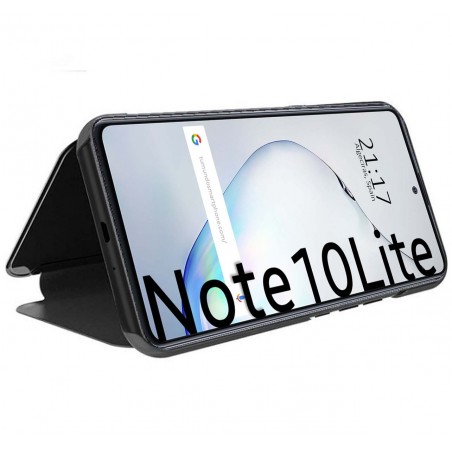 Funda Flip Cover Clear View para Samsung Galaxy Note 10 Lite color Negra