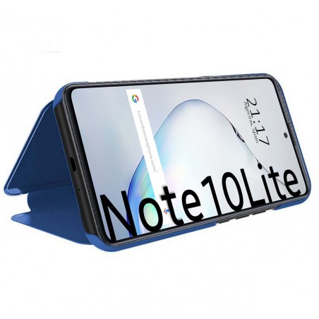 Funda Flip Cover Clear View para Samsung Galaxy Note 10 Lite color Azul