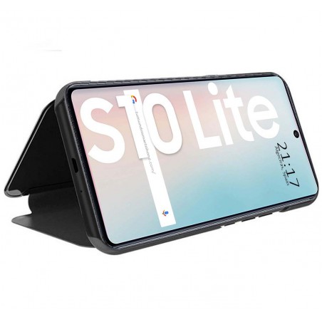 Funda Flip Cover Clear View para Samsung Galaxy S10 Lite color Negra
