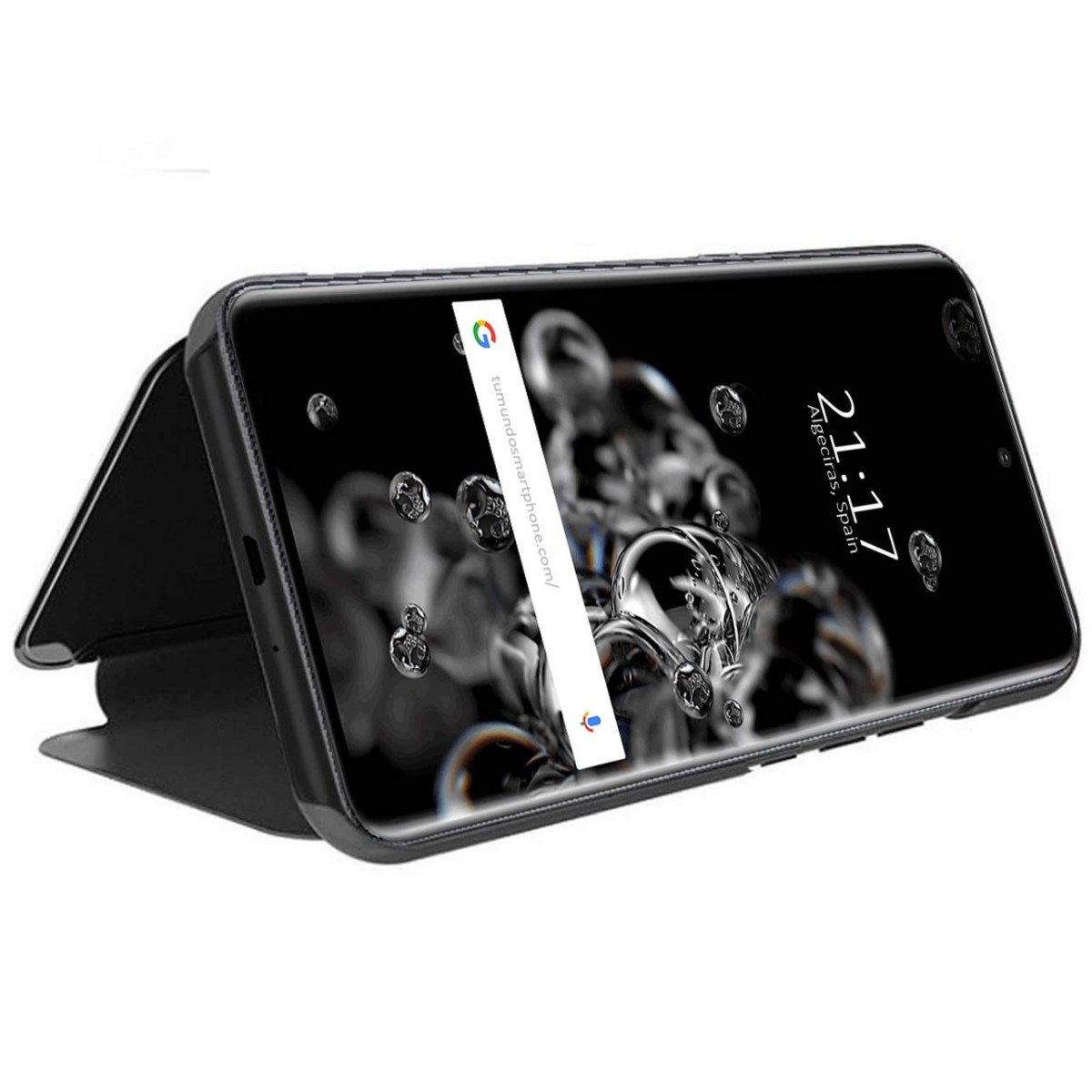 Funda Flip Cover Clear View para Samsung Galaxy S20 Ultra color Negra