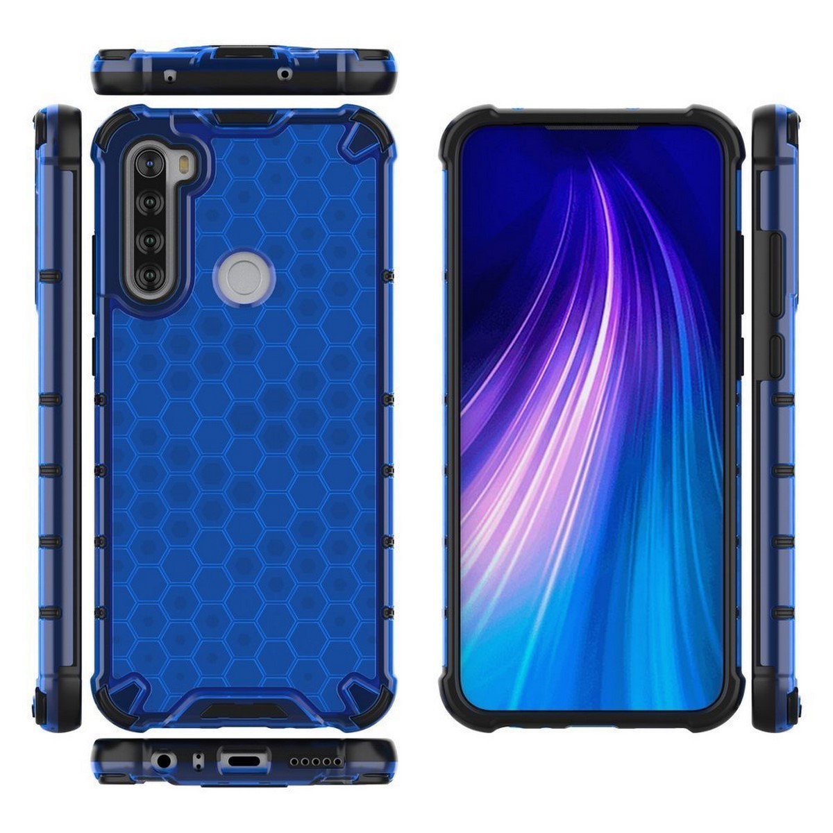 Funda Tipo Honeycomb Armor (Pc+Tpu) Azul para Xiaomi Redmi Note 8T