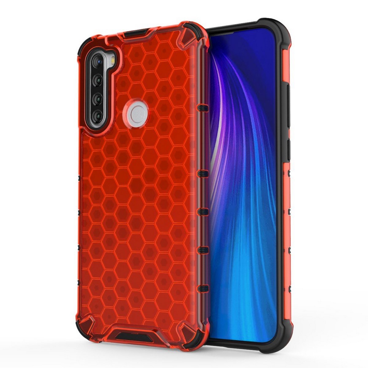 Funda Tipo Honeycomb Armor (Pc+Tpu) Roja para Xiaomi Redmi Note 8T