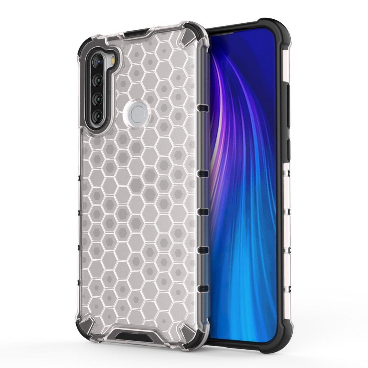 Funda Tipo Honeycomb Armor (Pc+Tpu) Transparente para Xiaomi Redmi Note 8T