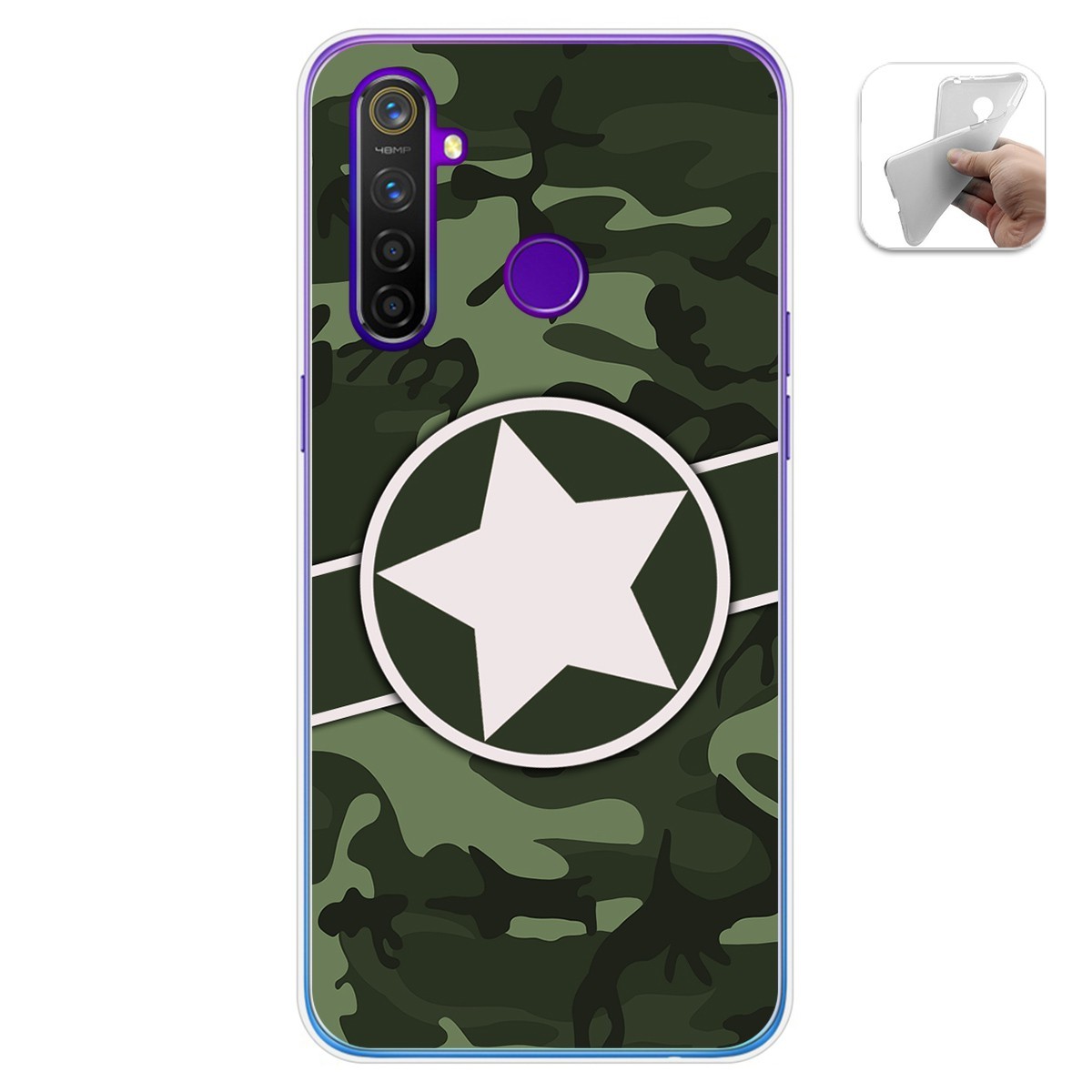 Funda Gel Tpu para Realme 5 Pro diseño Camuflaje 01 Dibujos