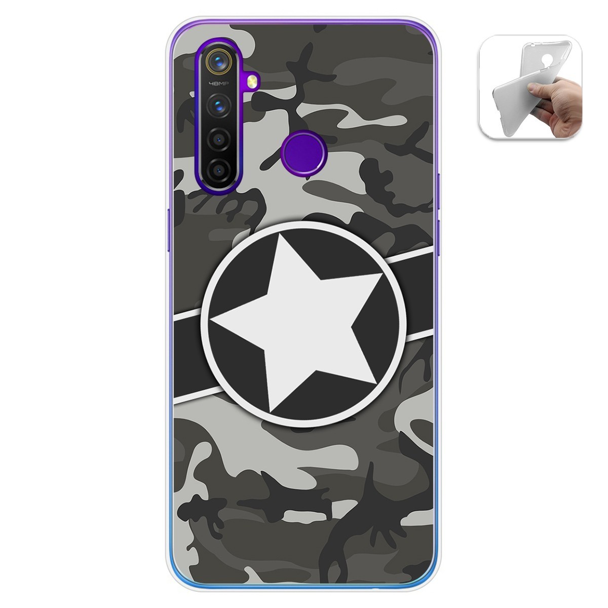 Funda Gel Tpu para Realme 5 Pro diseño Camuflaje 02 Dibujos