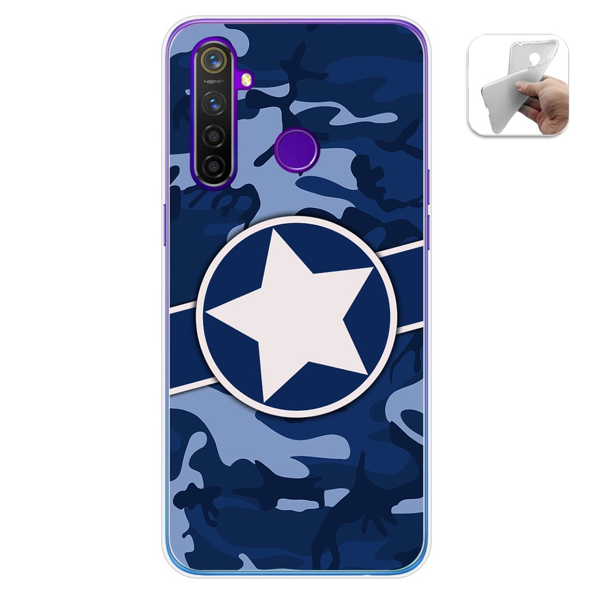 Funda Gel Tpu para Realme 5 Pro diseño Camuflaje 03 Dibujos