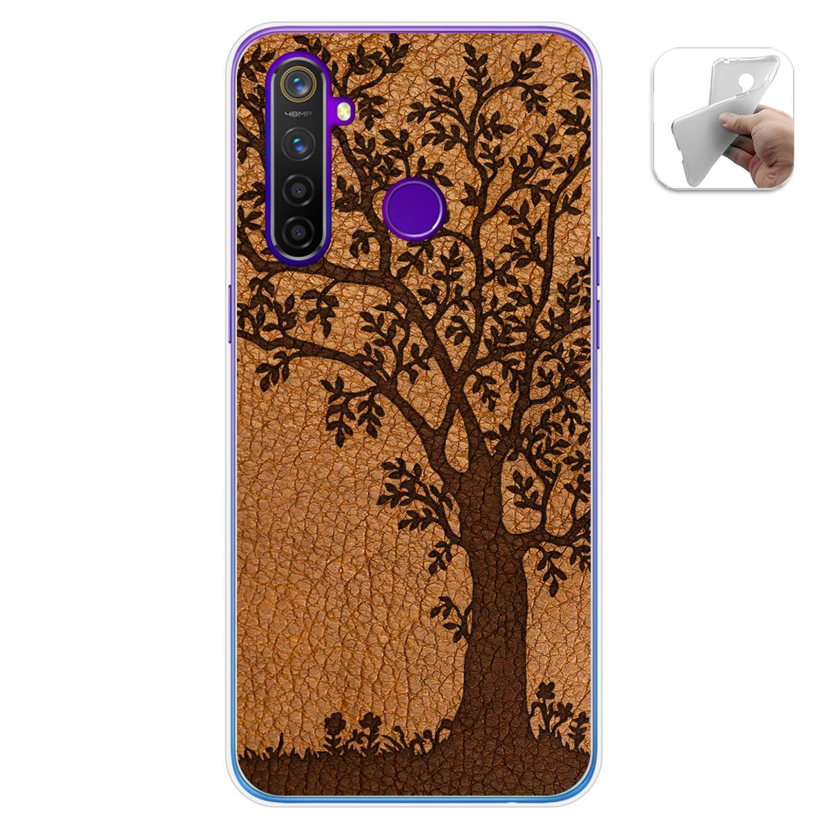Funda Gel Tpu para Realme 5 Pro diseño Cuero 03 Dibujos