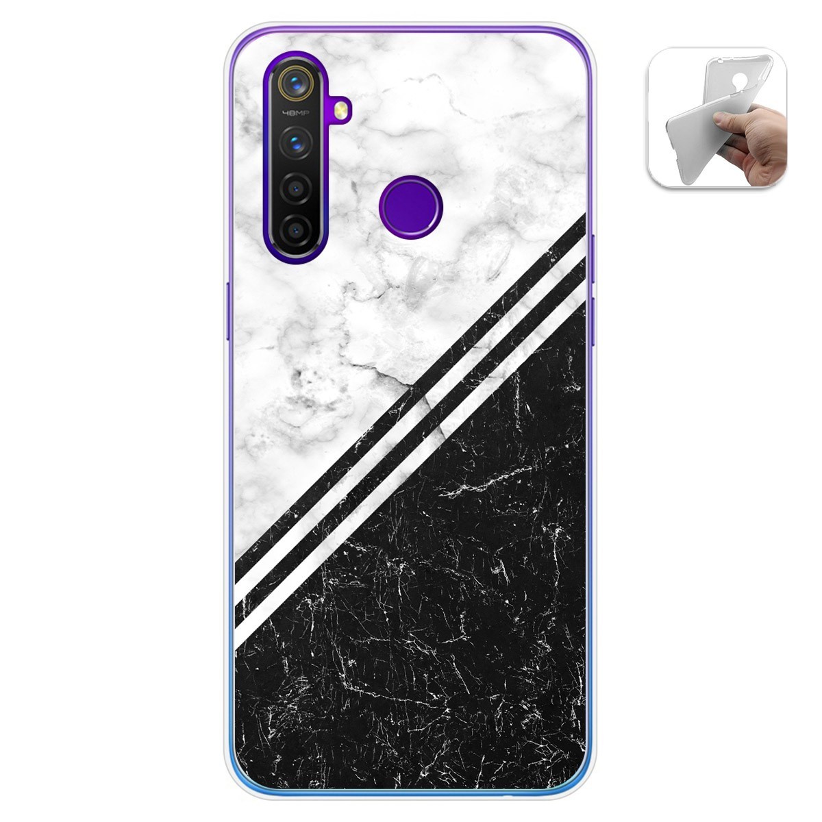 Funda Gel Tpu para Realme 5 Pro diseño Mármol 01 Dibujos