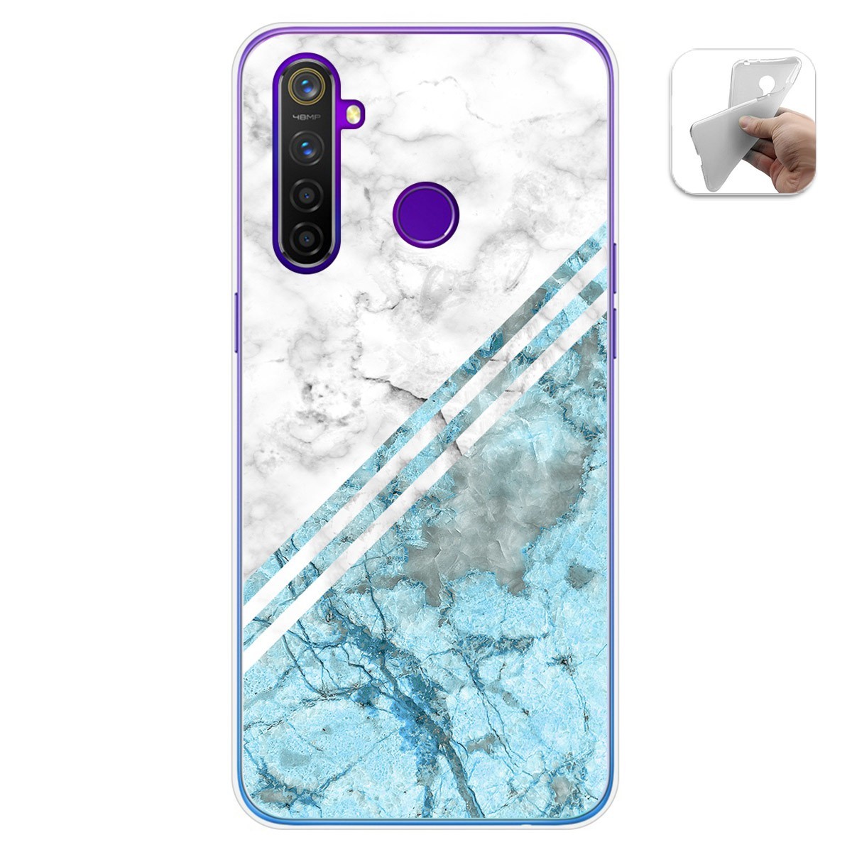Funda Gel Tpu para Realme 5 Pro diseño Mármol 02 Dibujos