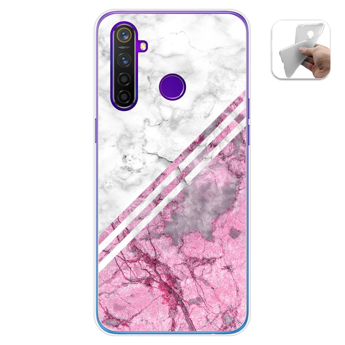 Funda Gel Tpu para Realme 5 Pro diseño Mármol 03 Dibujos